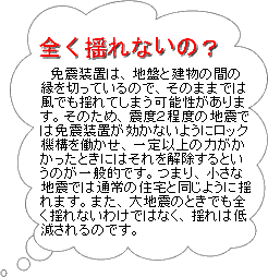 免震建築物は揺れないの？