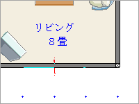 壁に配置した状態