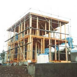 上棟時の木造住宅